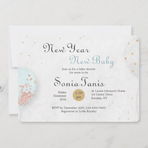 Invitation Baby shower Bleu Balloon