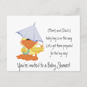 Invitation baby shower-Bleu Canard/Quackup