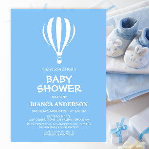 Invitation Baby shower Bleu Chaud