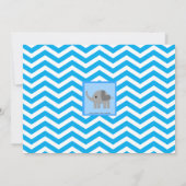 Invitation Baby shower bleu Chevron et éléphant (Dos)