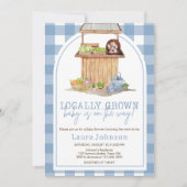 Invitation Baby shower Bleu cultivé localement (Devant)