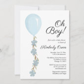 Invitation Baby shower Bleu Cute (Devant)