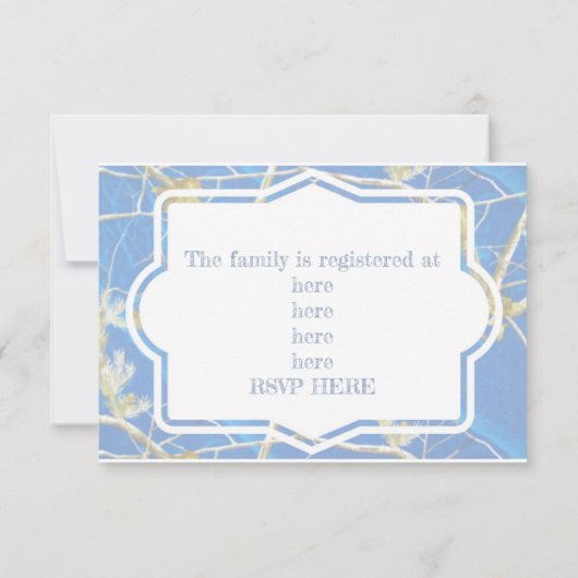 Invitation baby shower bleu de camo (Dos)
