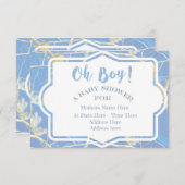 Invitation baby shower bleu de camo (Devant / Derrière)