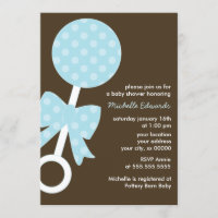 Baby shower bleu de garçon de hochet