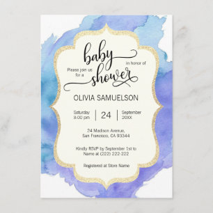 Invitation Baby shower bleu de GARÇON de turquoise
