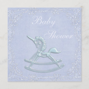 Invitation Baby shower bleu de parties scintillantes de