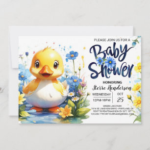 Invitation Baby shower bleu doux