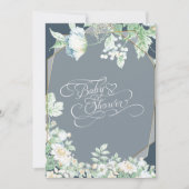 Invitation Baby shower | Bleu Dusty Berries Fleurs sauvages (Devant)