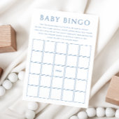 Invitation Baby shower bleu Dusty simple Baby Bingo Card