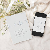 Invitation Baby shower bleu Dusty ultra-moderne
