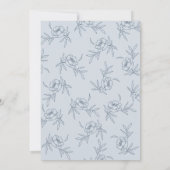 Invitation Baby shower Bleu élégant (Dos)