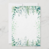 Invitation Baby shower bleu éléphant garçon eucalyptus luxe (Dos)