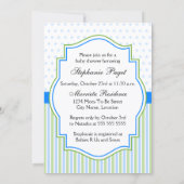 Invitation Baby shower bleu En vichy éléphant (Dos)