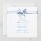 Invitation Baby shower bleu et jaune (Dos)
