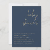 Invitation Baby shower bleu et or de la marine CAI (Devant)
