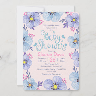 Invitation Baby shower bleu et rose