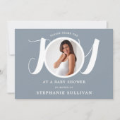 Invitation Baby shower bleu garçon (Devant)