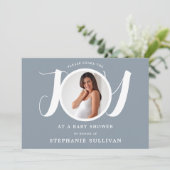 Invitation Baby shower bleu garçon (Debout devant)