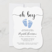 Invitation Baby shower bleu garçon (Devant)