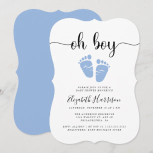 Invitation Baby shower bleu garçon
