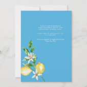 Invitation Baby shower bleu méditerranéen tropical (Dos)