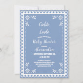 Invitation Baby shower bleu mexicain Cielito Lindo (Devant)