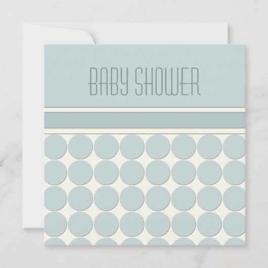 Invitation Baby shower bleu moderne frais (Devant)