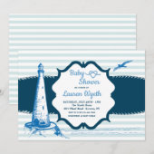 Invitation Baby shower Bleu Nautique (Devant / Derrière)