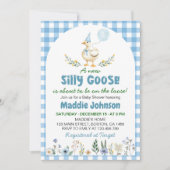 Invitation Baby shower bleu oie soyeux (Devant)