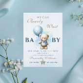 Invitation Baby shower Bleu Ours Teddy Bearly