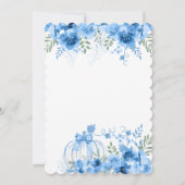 Invitation Baby shower bleu petit Citrouille (Dos)
