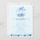 Invitation Baby shower bleu petit Citrouille (Devant)