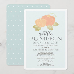 Invitation Baby shower bleu petit Citrouille par courrier