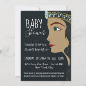 Invitation Baby shower bleu princesse (Devant)
