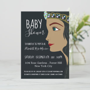 Invitation Baby shower bleu princesse