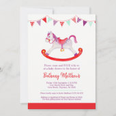 Invitation Baby shower bleu rocking (Devant)