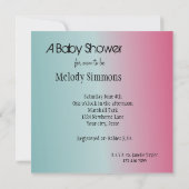 Invitation Baby Shower Bleu Rose (Dos)
