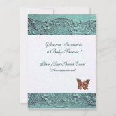 Invitation Baby shower BLEU ROSE ROSE ET LAIT ENFANT (Dos)