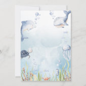 Invitation Baby Shower Bleu Sous l'Océan (Dos)
