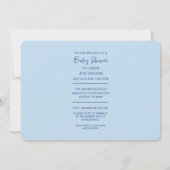 Invitation Baby shower Bleu Teddy Bear (Dos)