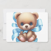 Invitation Baby shower Bleu Teddy Bear (Devant)