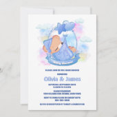 Invitation Baby shower bleu Teddy Bear Balloons (Devant)