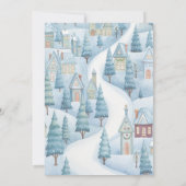 Invitation Baby shower bleu. Thème hiver (Dos)