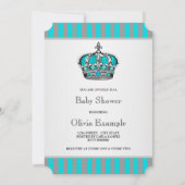 Invitation Baby shower bleu Turquoise argenté (Dos)
