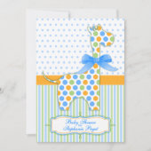 Invitation Baby shower bleu vert orange Giraffe (Devant)