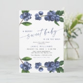 Invitation Baby Shower Bleuets Bébé Douce Bébé (Debout devant)