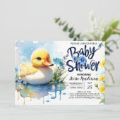 Invitation Baby shower Bliss Bleu (Debout devant)