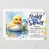 Invitation Baby shower Bliss Bleu (Devant / Derrière)