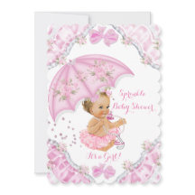 Baby shower Blonde Parapluie rose Fleurs Fille